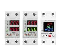 HFIGNIAHQ Dual Display 40A 63A 230V Adjustable Digital Over Under Voltage Relay Protective Device Limit Over Current Protection Din Rail(EAPDX,63A)