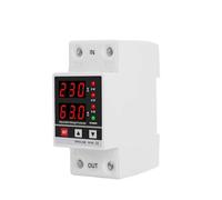 HFIGNIAHQ Dual Display 40A 63A 230V Din Rail Adjustable Digital Over Under Voltage Relay Surge Protector Limit Over Current Protection(40A)