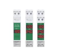 HFIGNIAHQ Single/Dual/Triple Ways Din Rail Mount Voltage Meter 11V-310V DC Mini Modular Voltmeter LED Digital Display Detector(Single-Phase)
