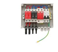 HFIGNIAHQ Solar Photovoltaic PV Combiner Box with Lightning Protection 2-Input 1 Out DC 600V Fuse MCB SPD Waterproof 2 String Box IP65(32A DC MCB)