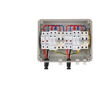 HFIGNIAHQ Solar Photovoltaic PV Combiner Box with Lightning Protection 2 Input 2 Out DC 1000V Fuse 600V MCB SPD Waterproof IP65 Mini Box