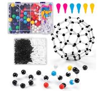 HFKPJRT Kit de modèle moléculaire, 454 pièces, kit de modèle de chimie organique avec C60, ensemble de modèle d'élément atomique pour leçons de chimie, cadeau pour les enseignants et les étudiants