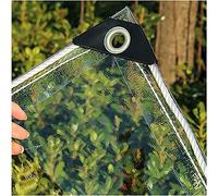 HFMY 2.5m x 2.1m Bâche Industrielle Bâche Transparente avec œillets, Bâche Transparente en Plastique Imperméable épaissie, Couverture De Feuille De Toit De Terrasse De Pergola en PVC Durable