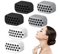 HFMYGS Lot de 6 entraîneurs Jawline - Avec 1 boîte de rangement - En silicone - Exerciseur de pin - Gum de jawline - Exerciseur de jawline - Pour les exercices des muscles du visage - Pour hommes et