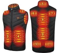 Hfnnhl Gilet Chauffant Homme Femmes, Veste Chauffante avec 11 Coussinets Chauffants, USB Gilet Chauffant électrique Hiver pour moto Extérieur Ski Corps (Color : Black, Size : 4XL)