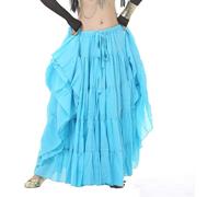 Hfnnhl Jupe de Danse du Ventre for Femme, Femmes Tribal Danse du Ventre Boho Gypsy Grande Balançoire Jupe Longue Performance Scène Danse, Costumes de 37,79 Pouces (Color : Blue, Size : One Size)