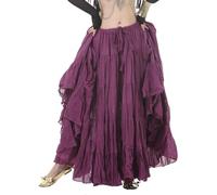 Hfnnhl Jupe de Danse du Ventre for Femme, Femmes Tribal Danse du Ventre Boho Gypsy Grande Balançoire Jupe Longue Performance Scène Danse, Costumes de 37,79 Pouces (Color : Purple, Size : One Size)