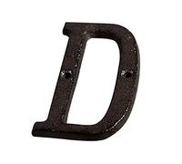 HFRSE Shu Lettres et Chiffres en métal de A à Z, de 0 à 9, numéro de Porte en Fonte de 7,5 cm, Plaque d'immatriculation à Faire soi-même, Plaque d'adresse Murale for café, Maison, avec vis(D)