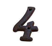 HFRSE Shu Lettres et Chiffres en métal de A à Z, de 0 à 9, numéro de Porte en Fonte de 7,5 cm, Plaque d'immatriculation à Faire soi-même, Plaque d'adresse Murale for café, Maison, avec vis(4)