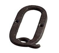 HFRSE Shu Lettres et Chiffres en métal de A à Z, de 0 à 9, numéro de Porte en Fonte de 7,5 cm, Plaque d'immatriculation à Faire soi-même, Plaque d'adresse Murale for café, Maison, avec vis(Q)