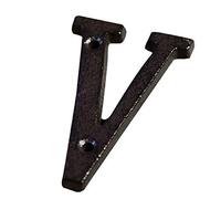 HFRSE Shu Lettres et Chiffres en métal de A à Z, de 0 à 9, numéro de Porte en Fonte de 7,5 cm, Plaque d'immatriculation à Faire soi-même, Plaque d'adresse Murale for café, Maison, avec vis(V)