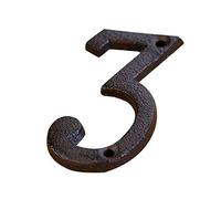 HFRSE Shu Lettres et Chiffres en métal de A à Z, de 0 à 9, numéro de Porte en Fonte de 7,5 cm, Plaque d'immatriculation à Faire soi-même, Plaque d'adresse Murale for café, Maison, avec vis(3)