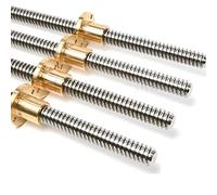 HFRSE T10 Vis sans Fin Longueur 100-1000mm Pas 2mm Plomb 2mm Vis Trapézoïdales avec Écrou for Pièces D'imprimantes 3D, 1 Pièces(200MM with Nut)