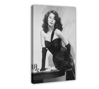 HFSEZP Ava Gardner Publiciteitsfoto C. 1944 Impression sur toile pour décoration de salon, chambre à coucher - 20 x 30 cm