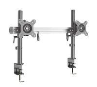HFTEK Bras pour écran à 2 compartiments - Support de bureau pour 2 écrans de 15 à 27" avec système de serrage - VESA 75/100 (MP220C-NS) - Conversion individuelle