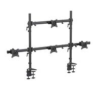 HFTEK - Support de bureau pour 4 écrans de 15 à 34 ", 8 kg par bras mobiles, hauteur réglable, inclinable, pivotant, VESA 75 100 - MS424C-80N - Convertible individuellement