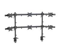 HFTEK - Support de bureau pour 6 écrans de 15 à 27" avec VESA 75/100, support pour moniteur, support pour télévision - MS626C-N - Modulable individuellement