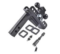 HFWRDVJCM Attelage de remorque réglable AP03 avec récepteur de 2 Pouces, abaissement/élévation de 6 Pouces, Boules de 2 Pouces et 2-5/16 Pouces for camions, Poids Total autorisé de 20000 LB