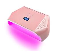 HFWRDVJCM Lampe de séchage de Gel à Ongles à LED Rechargeable sans Fil 128 W Pro Cure Grande Lampe de séchage à LED UV for Ongles à 2 Mains(Pink)