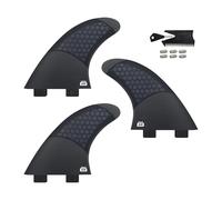 HFWRDVJCM Palmes Twin Tab, Demi-Carbone et nid d'abeille, en Fibre de Verre G5/G7, for Planches de Surf, avec vis de réglage Tri Fin(F1-G5halfcarbon-comb)