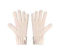 HFYRBDKSPI 100% laine Gants d'hiver pour femmes Tricot jacquard Poignet élastique pliable Gants chauds pour adultes pour la conduite Textos,Beige
