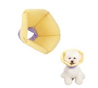 HFYRBDKSPI Cône Doux pour Chat, Collier de récupération réglable après Chirurgie, Alternative au cône de honte pour Chats, Chatons et Chiots,Jaune,L