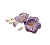 HFYRBDKSPI Épingles à cheveux anciennes avec fleurs et perles, barrettes chinoises pour mariage, accessoires de coiffure chinois pour mariée et demoiselle d'honneur,Violet