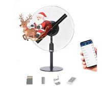 HFZ Ventilateur hologramme 3D avec coque de protection, contrôle par application WiFi, Bluetooth à distance, LED lumineuse, bibliothèque vidéo 700 pour salons, expositions, vente au détail et