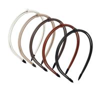HFZRZFH Lot de 5 bandeaux élégants en cuir synthétique, accessoires de cheveux fins et noués pour un usage quotidien, bandeaux tendance pour femmes et filles