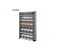 Hg-8077: Organisateur De Porte-chaussures A 9 Niveaux Gris