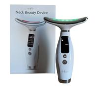 HG AESTHETICS Appareil de Massage Visage & Cou à Recharge USB | Appareil de Beauté LED Anti-Âge | Raffermissant, Réducteur de Rides & Soin de Rajeunissement pour la Maison & le Voyage (Blanc)