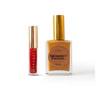 HG AESTHETICS Kit de brillance d'été - Huile à lèvres HeyHoney (10 ml) + huile sèche élixir brillant (50 ml) | Duo hydratant pour des lèvres et une peau éclatantes (lueur dorée + pastèque)