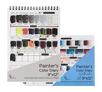 HG Art Concepts Painters Color Diary - Carnet d'échantillons de couleurs à spirales 22,9 x 30,5 cm - Ensemble huile/acrylique et aquarelle/multimédia