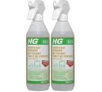 HG ECO Nettoyant Plaques de Cuisson, Spray Nettoyant Non Toxique pour Induction et Vitrocéramique, Dégraissant Cuisine, Produit Ménager Écologique HG Entretien Maison, Recyclable - 500 ml (Lot de 2)