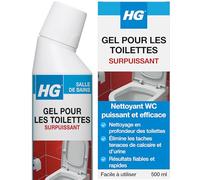 HG Gel nettoyant pour toilettes ultra puissant, anti-calcaire et anti-taches - 500 ml