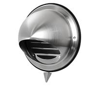 Hg hava Hotte d'air - Grille de ventilation fi125 - Montage mural et inoxydable - Pour l'intérieur et l'extérieur - Avec moustiquaire contre les insectes, le vent ou la pluie - Diamètre : 125 mm