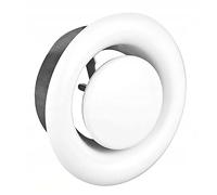 Hg hava Soupape à disque, anémostat Ø 160 mm, valve d'évacuation ronde, valve de ventilation avec anneau de montage, grille d'aération silencieuse pour montage au plafond et au mur ou pour conduits de