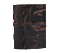 HG-LTHR Carnet de croquis en cuir A5 relié - Blank Grimoire - Journal de l'ombre - Carnet de croquis - Pour artistes - Couverture rough - Edge Vintage