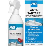 Lot de 3 HG Spray Moussant Anti-Tartre, Spray Nettoyant Anti-Calcaire de Qualité Professionnelle pour Toilettes, Élimine Taches et Dépôts dans la Douche, l’Évier, la Baignoire et Plus - 3x 500 ml