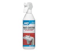 HG Spray Moussant Anti-Tartre - Produit Nettoyant Détartrant Puissant pour Salle de Bain, Traitement Anti-Tartre pour WC / Robinets / Lavabos / Douches & Baignoire (500 ml)