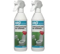 HG Nettoyant pour les Toilettes - Spray Détergent Anti-Calcaire pour Sanitaires, Éviers, Lavabos, Bidets, Poignées de Porte et Salles de Bain, Formule Hygiénique au Parfum Frais - 500 ml (LOT DE 6)