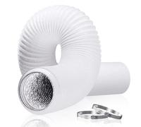 HG PLVTII Tuyau Climatiseur Mobile 150mm Flexible, 5 m Gaine Évacuation Climatisation avec 2 Colliers, Φ 15 cm pour Tuyau Climatiseur Mobile, Hotte, Ventilation, Blanc