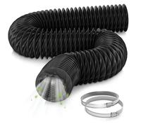 HG Power 75mm Tuyau de Ventilation, 2,5 m Tuyau d'Evacuation en Nylon Gaine de Ventilation pour Extracteur d'Air, Chauffage au Diesel, Noir