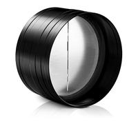 HG Power Connecteur pour Conduit de Ventilation 150 mm avec Clapet Anti-Retour, Réducteur de Conduit, Conduit à Flux Unidirectionnel,Acier Galvanisé Noir,Joint en Caoutchouc,Résistant à la Corrosion