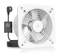 HG Power Extracteur d'air 250mm - 1680m³/h Salle de Bain Silencieux avec Clapet antiretour, Régulateur de vitesse, Prise, 74.5W Ventilation industriel pour Cuisine Garage Sous-sol Bureau, Blanc