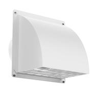 HG Power Grille Aeration 125mm Blanc - Clapet anti-retour & grille anti-insectes gros maillage, sortie murale métal Ø12.5 cm - Pour sèche-linge, cuisine, salle de bain, extérieur