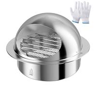 HG Power Grille d'Aération 150mm Ventilation Hotte Murale Ronde, Bouche de Sortie Ventilation Grille en Acier Inoxydable Avec Moustiquaire