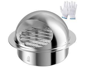 HG Power Grille d'Aération 150mm Ventilation Hotte Murale Ronde, Bouche de Sortie Ventilation Grille en Acier Inoxydable Avec Moustiquaire