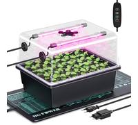 HG Power Kit de semis avec Mini Serre intérieur, Lampe LED pour Plantes et Tapis Chauffant Plante sans régulateur, Serre 30 cellules avec Couvercle, pour semis, légumes et Herbes
