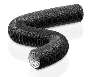 HG Power Tuyau de Ventilation 100 mm, 5 m Tuyau d'Evacuation en PVC Aluminium Gaine de Ventilation pour Extracteur d'Air, Climatisation, Sèche-linge, Hotte, Noir